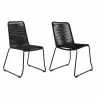 Shasta Outdoor Patio Dining Chair in Black Powder Coated Finish and Black Textiling - Set of 2 - Shasta Outdoor Patio Dining Chair in Black Powder Coated Finish and Black Textiling - Set of 2