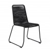 Shasta Outdoor Patio Dining Chair in Black Powder Coated Finish and Black Textiling - Front