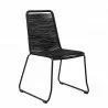 Shasta Outdoor Patio Dining Chair in Black Powder Coated Finish and Black Textiling - Front - Shasta Outdoor Patio Dining Chair in Black Powder Coated Finish and Black Textiling - Front