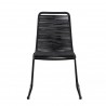 Shasta Outdoor Patio Dining Chair in Black Powder Coated Finish and Black Textiling - Front