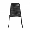 Shasta Outdoor Patio Dining Chair in Black Powder Coated Finish and Black Textiling - Front - Shasta Outdoor Patio Dining Chair in Black Powder Coated Finish and Black Textiling - Front