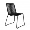 Shasta Outdoor Patio Dining Chair in Black Powder Coated Finish and Black Textiling - Back