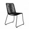 Shasta Outdoor Patio Dining Chair in Black Powder Coated Finish and Black Textiling - Back - Shasta Outdoor Patio Dining Chair in Black Powder Coated Finish and Black Textiling - Back