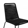 Shasta Outdoor Patio Dining Chair in Black Powder Coated Finish and Black Textiling - Seat Close-Up - Shasta Outdoor Patio Dining Chair in Black Powder Coated Finish and Black Textiling - Seat Close-Up
