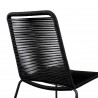 Shasta Outdoor Patio Dining Chair in Black Powder Coated Finish and Black Textiling - Seat Back Close-Up