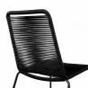 Shasta Outdoor Patio Dining Chair in Black Powder Coated Finish and Black Textiling - Seat Back Close-Up - Shasta Outdoor Patio Dining Chair in Black Powder Coated Finish and Black Textiling - Seat Back Close-Up