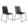 Shasta Outdoor Metal and Black Rope Stackable Dining Chair Black Rope 1