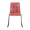 Shasta Outdoor Metal and Rope Stackable Dining Chair - Brick Red Rope 2