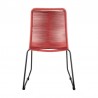 Shasta Outdoor Metal and Rope Stackable Dining Chair - Brick Red Rope 4