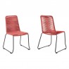 Shasta Outdoor Metal and Rope Stackable Dining Chair - Brick Red Rope 1