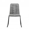 Shasta Outdoor Metal and Black Rope Stackable Dining Chair -Gray Rope 3