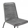 Shasta Outdoor Metal and Black Rope Stackable Dining Chair -Gray Rope 6