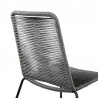Shasta Outdoor Metal and Black Rope Stackable Dining Chair -Gray Rope 4