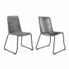 Shasta Outdoor Patio Dining Chair in Grey Powder Coated Finish and Black Textiling - Set of 2 - Shasta Outdoor Patio Dining Chair in Grey Powder Coated Finish and Black Textiling - Set of 2