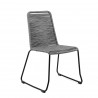 Shasta Outdoor Patio Dining Chair in Grey Powder Coated Finish and Black Textiling - Angled