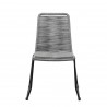 Shasta Outdoor Patio Dining Chair in Grey Powder Coated Finish and Black Textiling - Front