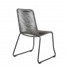 Shasta Outdoor Patio Dining Chair in Grey Powder Coated Finish and Black Textiling - Back Angle