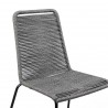 Shasta Outdoor Patio Dining Chair in Grey Powder Coated Finish and Black Textiling - Seat Close-Up