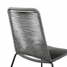 Shasta Outdoor Patio Dining Chair in Grey Powder Coated Finish and Black Textiling - Back Close-Up