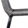 Shasta Outdoor Patio Dining Chair in Grey Powder Coated Finish and Black Textiling - Base Frame Close-Up