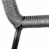 Shasta Outdoor Patio Dining Chair in Grey Powder Coated Finish and Black Textiling - Base Frame Close-Up - Shasta Outdoor Patio Dining Chair in Grey Powder Coated Finish and Black Textiling - Base Frame Close-Up