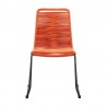 Shasta Outdoor Metal and Rope Stackable Dining Chair Tangerine Rope 4