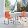 Shasta Outdoor Metal and Rope Stackable Dining Chair Tangerine Rope 1