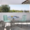Shasta Outdoor Metal and Rope Stackable Dining Chair  In Wasabi Rope  - Set of 2