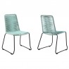 Shasta Outdoor Metal and Rope Stackable Dining Chair  In Wasabi Rope  - Set of 2 1