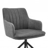 Armen Living Simone Modern Faux Leather And Fabric Metal Swivel Dining Room Chairs 03
