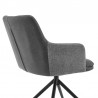Armen Living Simone Modern Faux Leather And Fabric Metal Swivel Dining Room Chairs 04
