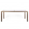 Sienna Outdoor Patio Dining Table in Eucalyptus Wood with Teak Finish and Gray Center Stone