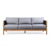 Sienna Outdoor Patio Sofa in Acacia Wood with Teak Finish and Gray Fabric - Front