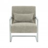 Armen Living Skyline Modern Accent Chair In Gray Linen and Steel Legs 006