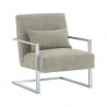 Skyline Modern Accent Chair In Gray Linen and Steel - Angled