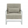 Skyline Modern Accent Chair In Gray Linen and Steel - Front
