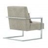 Skyline Modern Accent Chair In Gray Linen and Steel - Back Angle