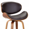Armen Living Solvang Swivel Brown Faux Leather and Walnut Wood Half