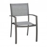Armen Living Solana Outdoor Aluminum Arm Dining Chairs In Cosmos Grey Finish - Set of 2 In Gray 3