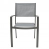 Armen Living Solana Outdoor Aluminum Arm Dining Chairs In Cosmos Grey Finish - Set of 2 In Gray 4