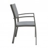 Armen Living Solana Outdoor Aluminum Arm Dining Chairs In Cosmos Grey Finish - Set of 2 In Gray 1