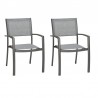 Armen Living Solana Outdoor Aluminum Arm Dining Chairs In Cosmos Grey Finish - Set of 2 In Gray 2