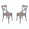 Sloan Industrial Dining Chair in Industrial Grey and Pine Wood - Set of 2