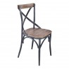 Sloan Industrial Dining Chair in Industrial Grey and Pine Wood - Angled