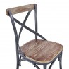 Sloan Industrial Dining Chair in Industrial Grey and Pine Wood - Seat Close-Up