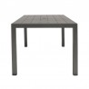 Armen Living Solana Outdoor Rectangular Aluminum Dining Table in Cosmos Grey Finish with Wood Top- Other Side View