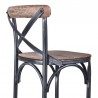 Armen Living Sloan 26” Industrial Grey and Pine Wood X-Back Counter Height Counter Stool Side