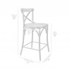 Armen Living Sloan 26” Industrial Grey and Pine Wood X-Back Counter Height Counter Stool