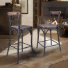 Armen Living Sloan 26” Industrial Grey and Pine Wood X-Back Counter Height Counter Stool