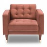 Armen Living Somerset Blush Velvet Mid Century Modern Club Chair Front